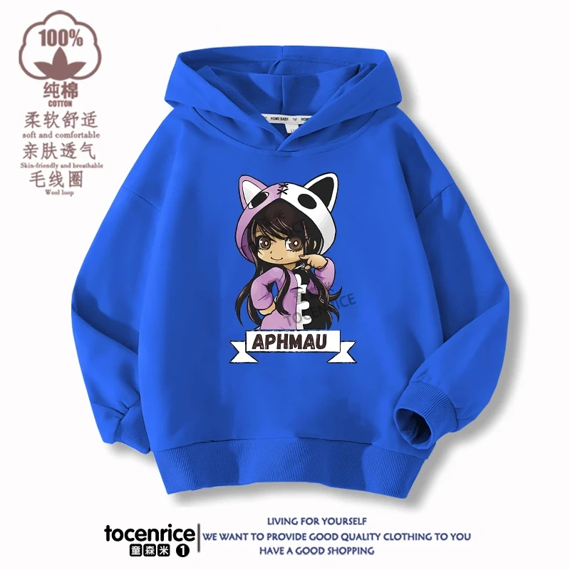 New Game Aphmau Print Hoodie Kids Hooded Sweatshirts Cartoon Anime Hoodies Spring Fall Children Clothing Harajuku Pullvers Tops