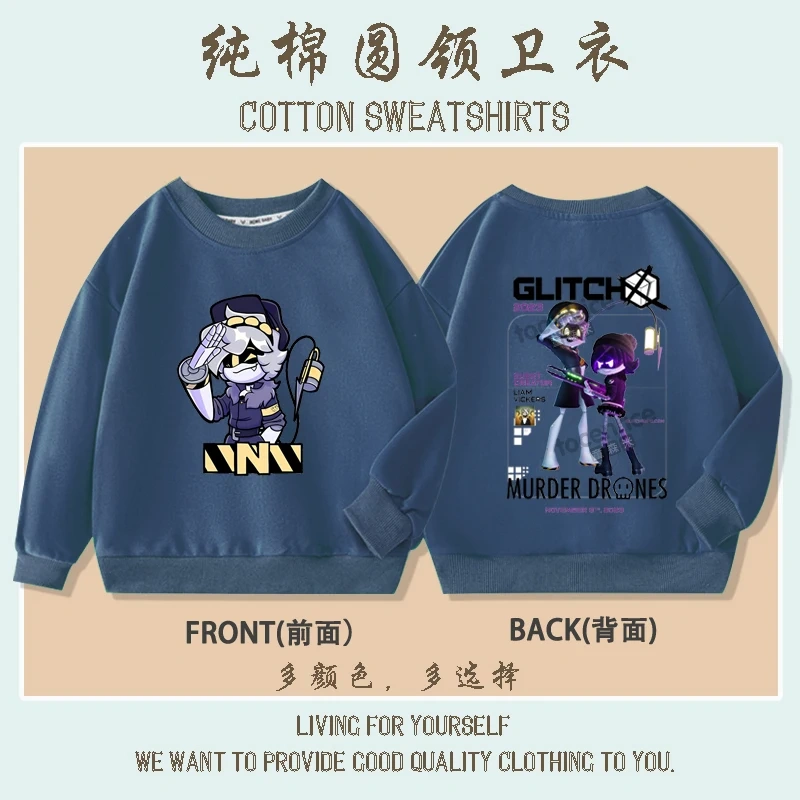 Cartoon Murder Drones Moxxie Hoodies Kids Cartoon Sweatshirts Tops Casual Boys Girls Pullovers Long Sleeve Children Sportwear