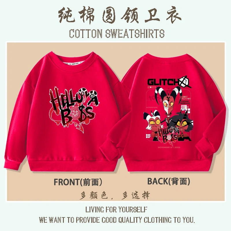 Cartoon Helluva Boss Moxxie Hoodies Kids Cartoon Sweatshirts Tops Casual Boys Girls Pullovers Long Sleeve Children Sportwear