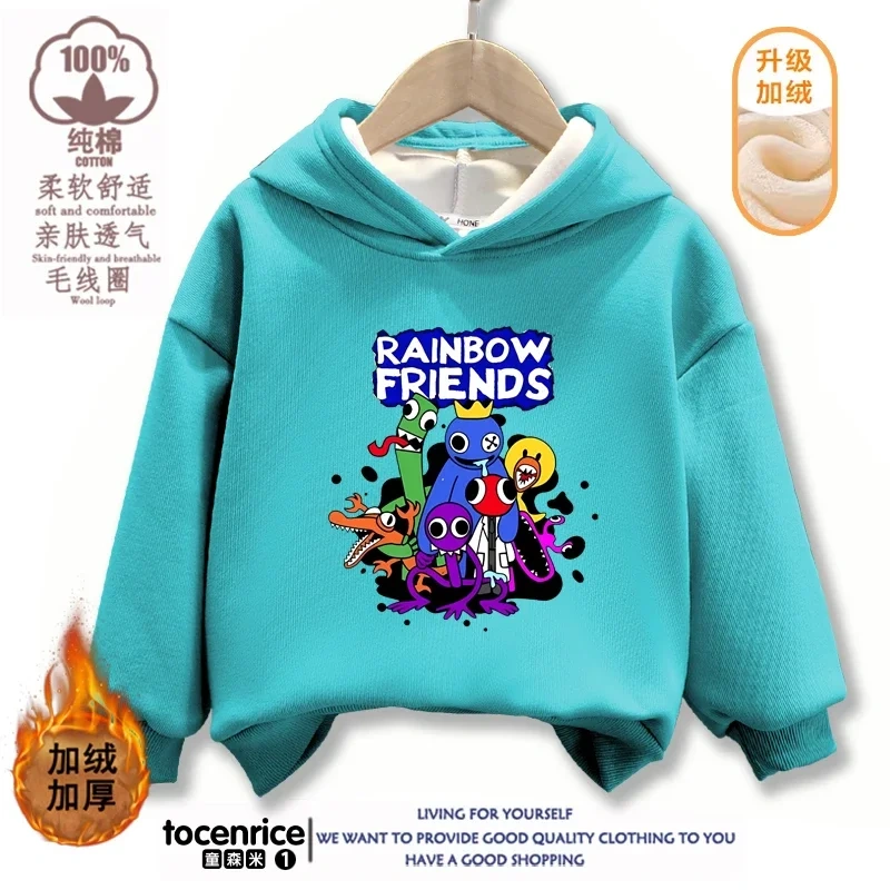 Rainbowd Friends Hoodies Kids Pullover Printed Hooded Sweatshirt Boys Girls Tops Kawaii Outwear Sudadera Children Clothes