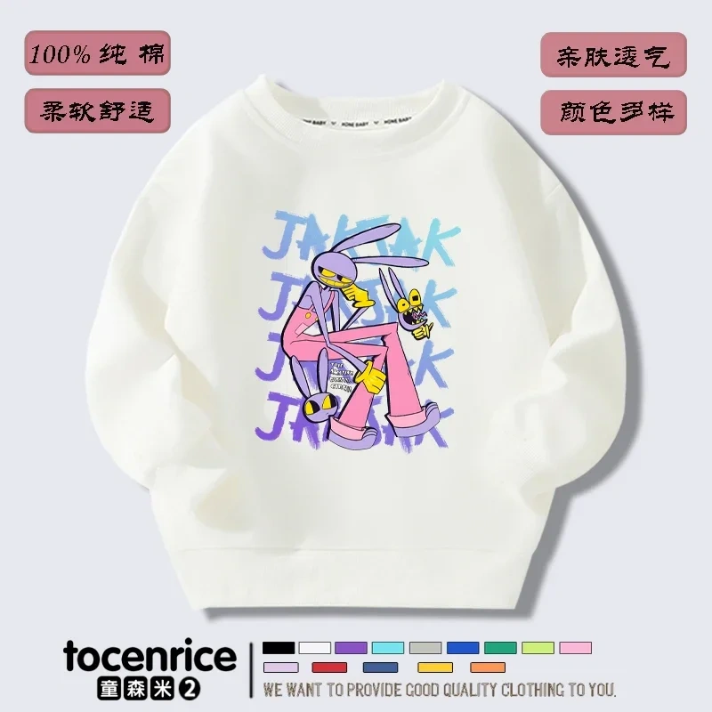 The Amazing Digital Circus  Jax print Sweater Girl Boy Sweatshirts Children Kid Cartoon Hoodies Kid Pullover Cotton Clothes