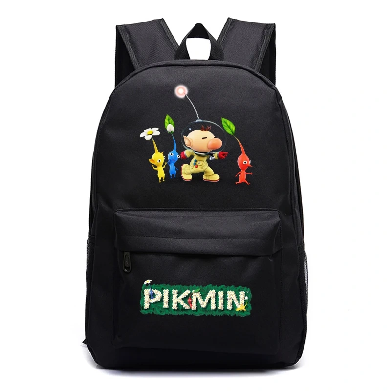 Kawaii  Pikmin 4 Schoolbag Student Daily Backpack Boys Girls Cartoon Rucksack Kids Bookbag Back To School Gift Travel Daypack