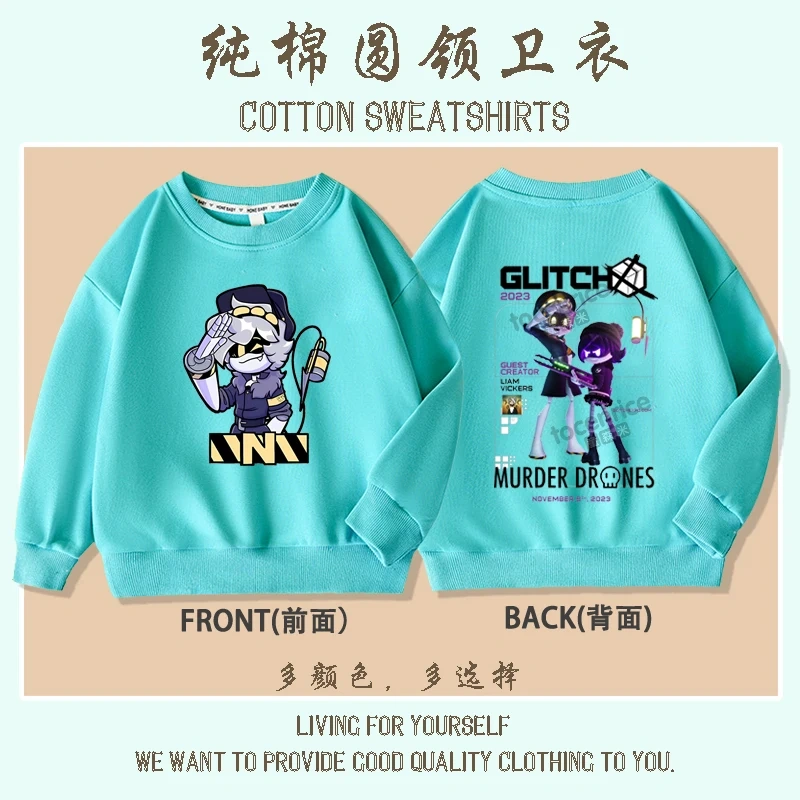 Cartoon Murder Drones Moxxie Hoodies Kids Cartoon Sweatshirts Tops Casual Boys Girls Pullovers Long Sleeve Children Sportwear