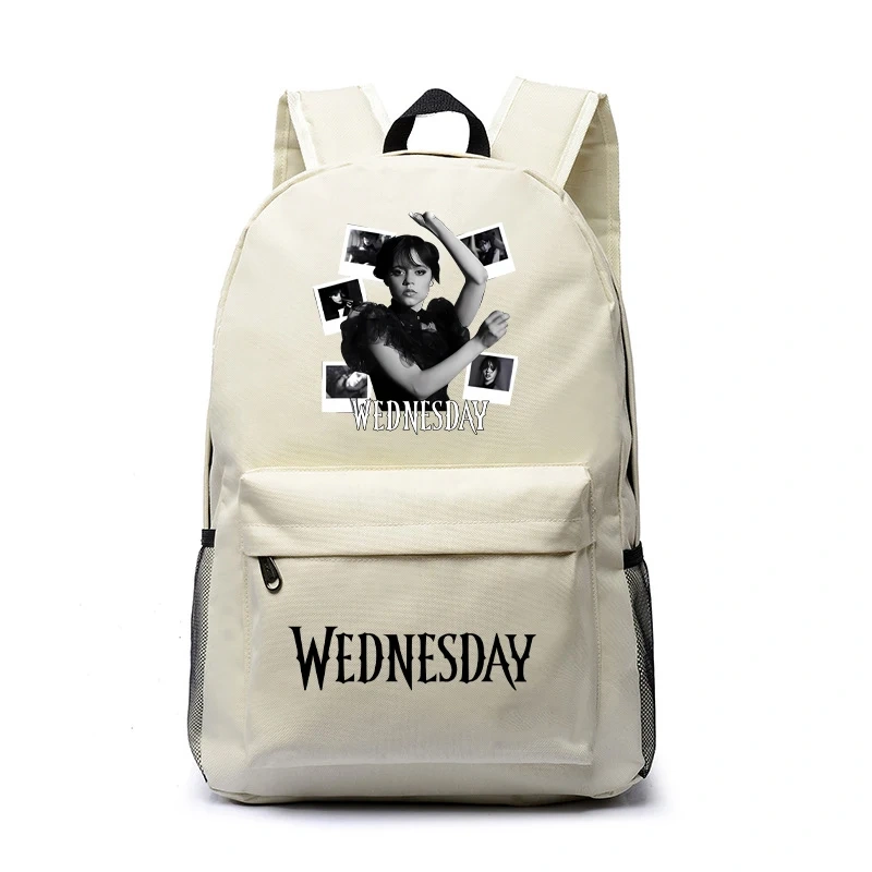2023 New Wednesday Addams Student Bag Family Wednesday Backpack Meal Bag  Boys Girls Anime Cartoon School Bag Mochila