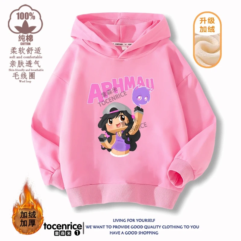 New Cartoon Aphmau Hoodies for Boys Girls Teenager Streetwear Children 2D Print Hoodie Sweatshirts Kids Pullover Tops Sudaderas