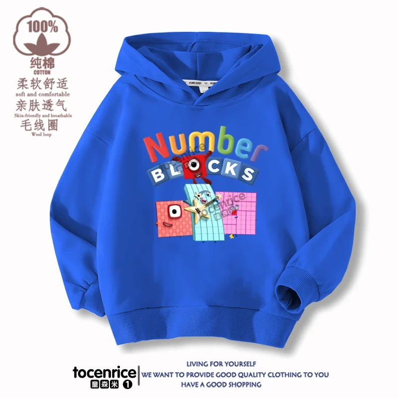 Numberblocks Hoodies Children Pullover Tops Autumn Long Sleeve Sweatshirt Boys Girls Hoody Streetwear Kids Clothes Sudadera