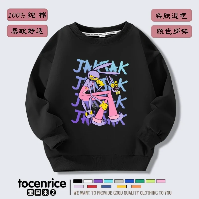 The Amazing Digital Circus  Jax print Sweater Girl Boy Sweatshirts Children Kid Cartoon Hoodies Kid Pullover Cotton Clothes