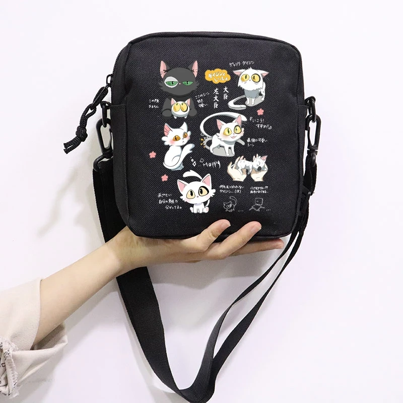 Anime Suzume Daijin Printing School Bag Peripheral Oblique Bag Small Square Bag One Shoulder Oblique Backpack for Boy and Girls