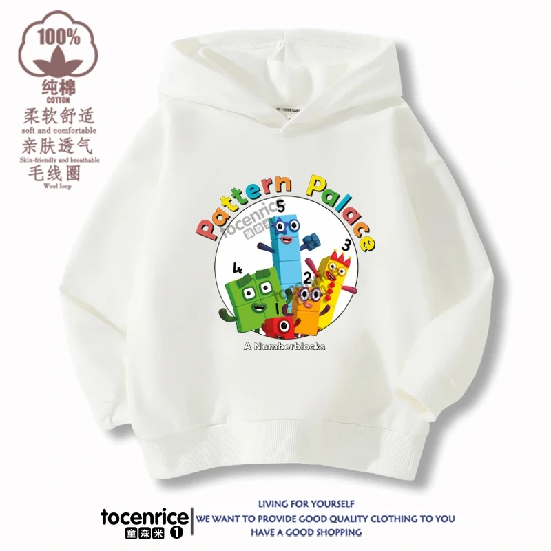 Numberblocks Hoodie Number Stuffed Sweatshirts Autumn Winter Coats Kids Pullovers Hoodies Baby Boys Girls Children's Clothing