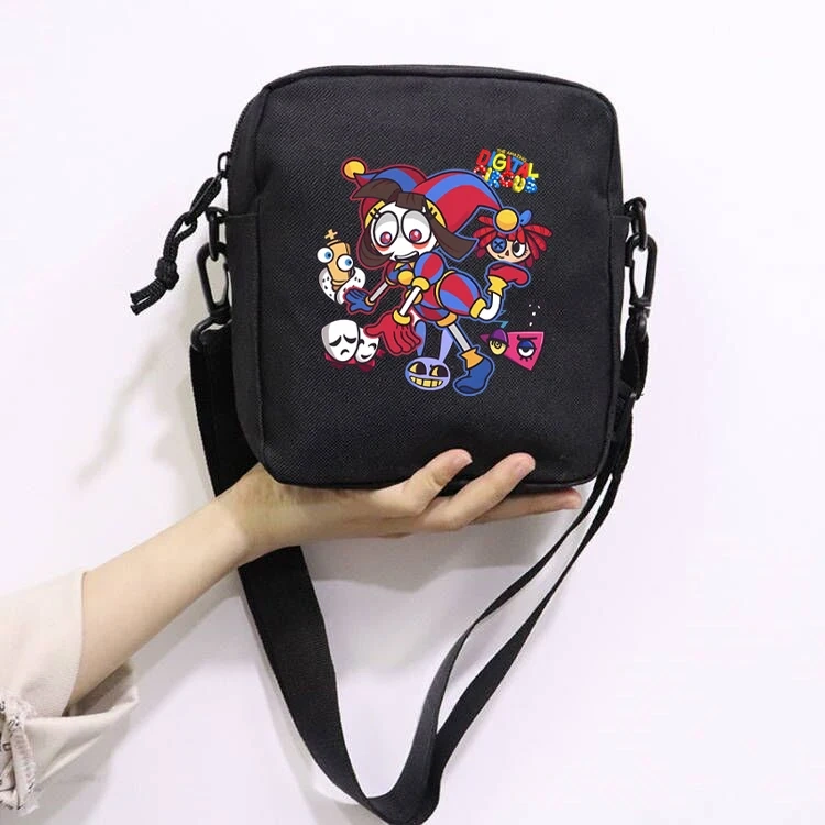 The Amazing Digital Circus School Bag Peripheral Oblique Bag Small Square Bag One Shoulder Oblique Backpack for Boy and Girls
