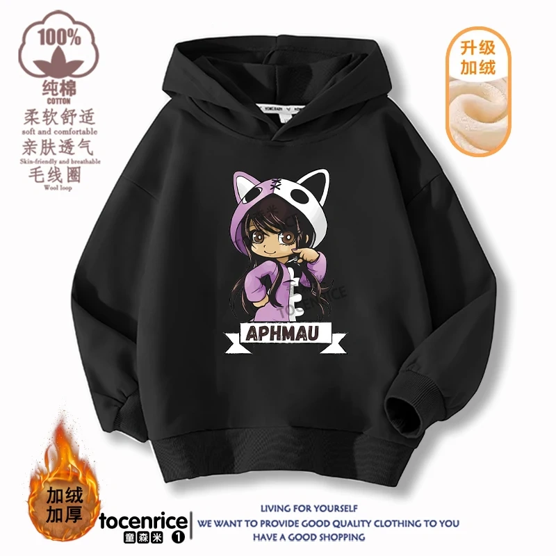 New Game Aphmau Print Hoodie Kids Hooded Sweatshirts Cartoon Anime Hoodies Spring Fall Children Clothing Harajuku Pullvers Tops