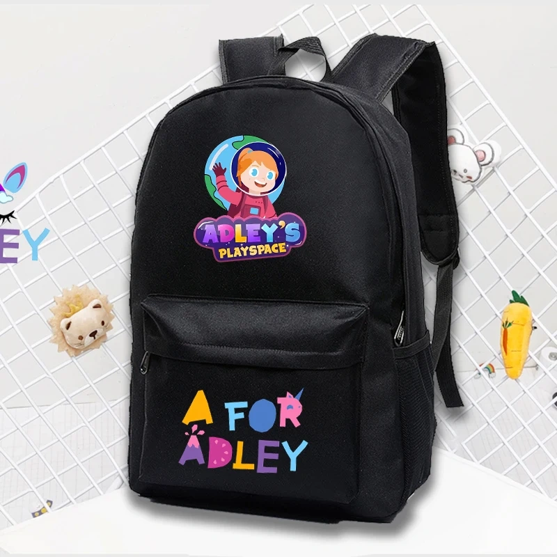 New A for Adley Schoolbag Student Daily Backpack Boys Girls Cartoon Rucksack Kids Bookbag Back To School Gift Travel Daypack
