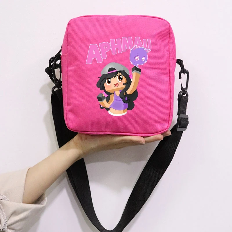 Cartoon Cute Aphmau School Bag Peripheral Oblique Bag Small Square Bag One Shoulder Oblique Backpack for Boy and Girls