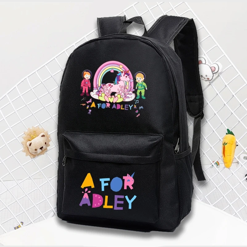 A for Adley Schoolbag Student Daily Backpack Boys Girls Cartoon Rucksack Kids Bookbag Back To School Gift Travel Daypack