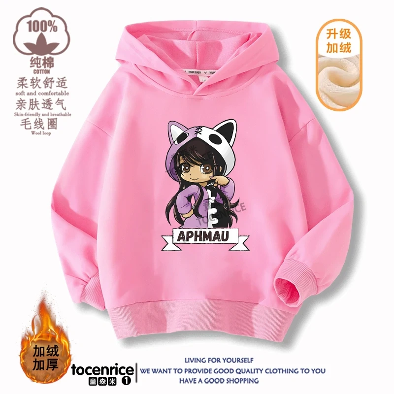 New Game Aphmau Print Hoodie Kids Hooded Sweatshirts Cartoon Anime Hoodies Spring Fall Children Clothing Harajuku Pullvers Tops