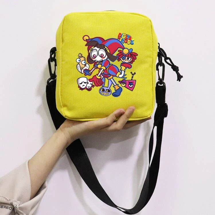 The Amazing Digital Circus School Bag Peripheral Oblique Bag Small Square Bag One Shoulder Oblique Backpack for Boy and Girls