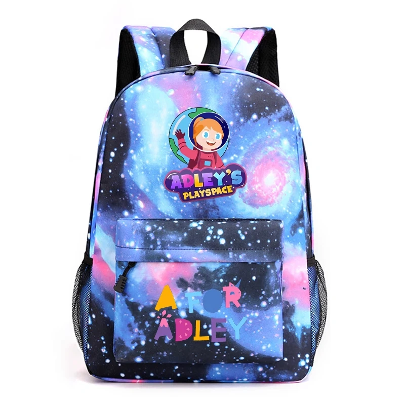 New A for Adley Schoolbag Student Daily Backpack Boys Girls Cartoon Rucksack Kids Bookbag Back To School Gift Travel Daypack