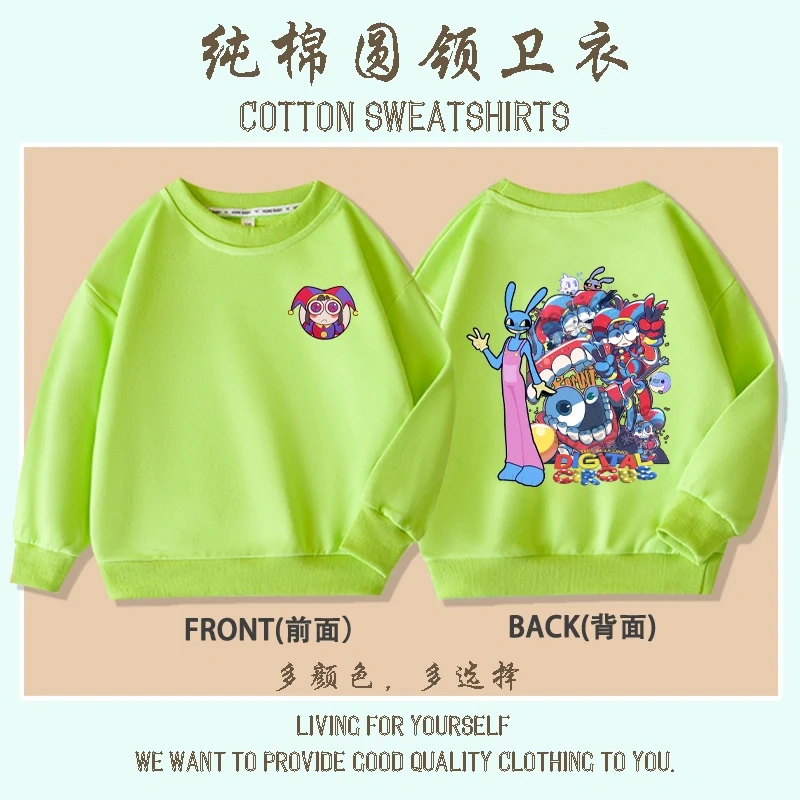 The Amazing Digital Circus Pomni Jax print Sweater Girl Boy Sweatshirts Children Kid Cartoon Hoodies Kid Pullover Cotton Clothes