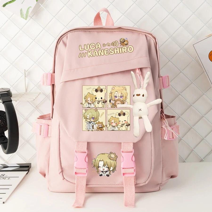Anime Luxiem VTuber Cosplay Vox Akuma Mysta Luca ShuYamino Leisure Double Root Student High Capacity Zipper Cartoon Bag Backpack