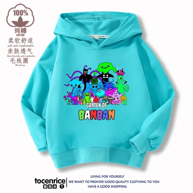 Game Garten of Banban VI Print Hoodies Kids Pullover Printed Hooded Sweatshirt  Girls Pink Tops Kawaii Outwear Children Clothes
