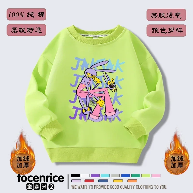 The Amazing Digital Circus  Jax print Sweater Girl Boy Sweatshirts Children Kid Cartoon Hoodies Kid Pullover Cotton Clothes