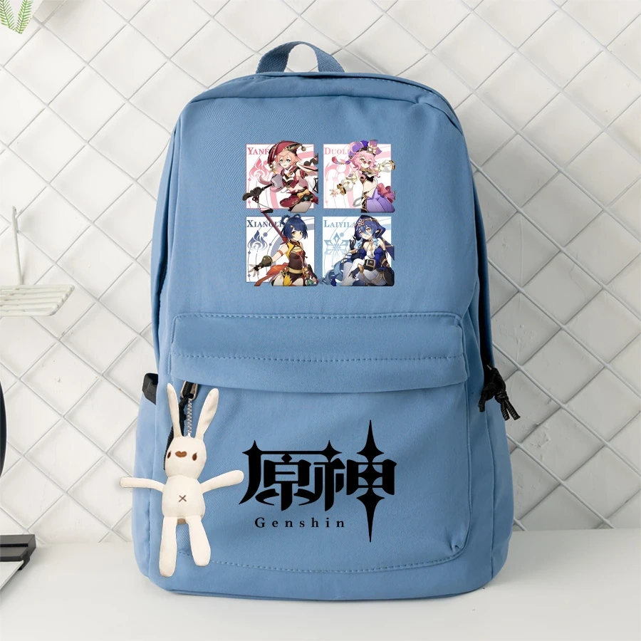 Genshin Impact Anime Cosplay Students School Bag Backpack Klee Cartoon Bookbag Laptop Travel Rucksack Outdoor Boys Girls Gifts