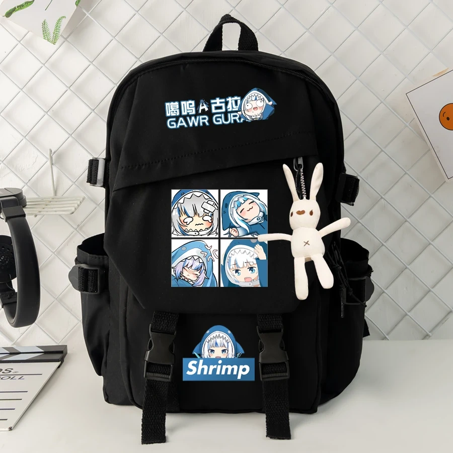 Anime Vtuber Hololive Gawr Gura Backpack Casual Women Men Backpack Teenage Girl Boys School Bag Bag Pack Travel Bags Mochilas