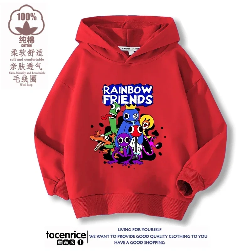 Rainbowd Friends Hoodies Kids Pullover Printed Hooded Sweatshirt Boys Girls Tops Kawaii Outwear Sudadera Children Clothes