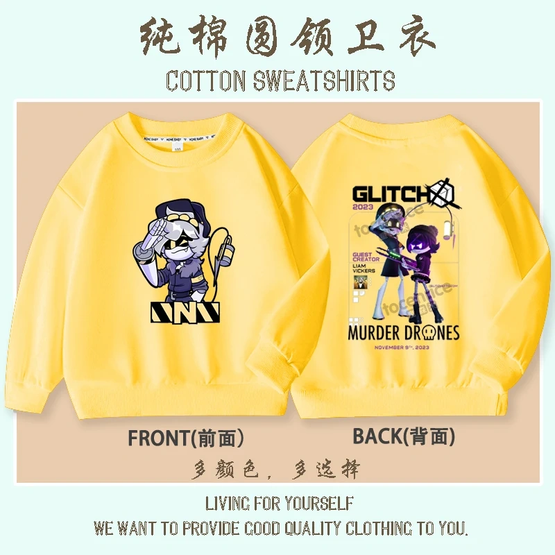 Cartoon Murder Drones Moxxie Hoodies Kids Cartoon Sweatshirts Tops Casual Boys Girls Pullovers Long Sleeve Children Sportwear