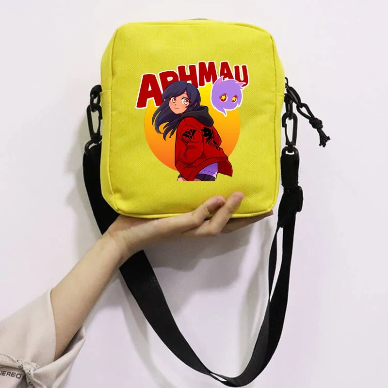 Cartoon Cute Aphmau School Bag Peripheral Oblique Bag Small Square Bag One Shoulder Oblique Backpack for Boy and Girls