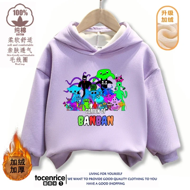 Game Garten of Banban VI Print Hoodies Kids Pullover Printed Hooded Sweatshirt  Girls Pink Tops Kawaii Outwear Children Clothes