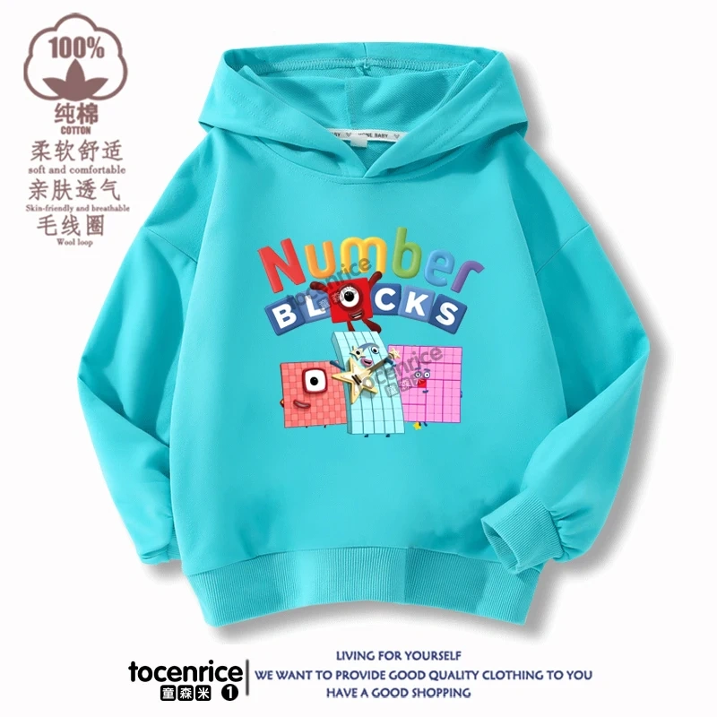 Numberblocks Hoodies Children Pullover Tops Autumn Long Sleeve Sweatshirt Boys Girls Hoody Streetwear Kids Clothes Sudadera