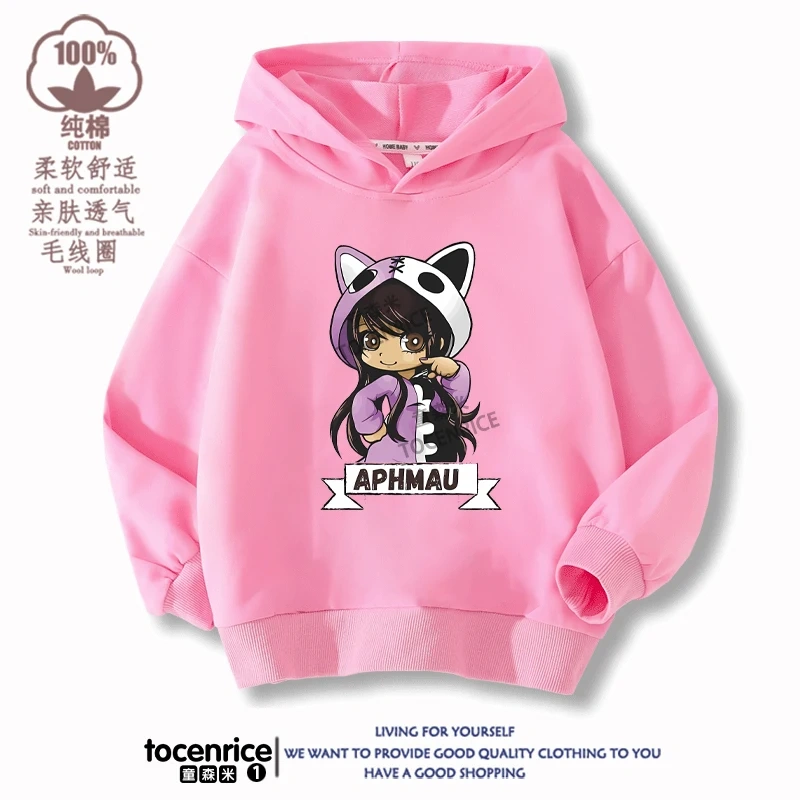 New Game Aphmau Print Hoodie Kids Hooded Sweatshirts Cartoon Anime Hoodies Spring Fall Children Clothing Harajuku Pullvers Tops