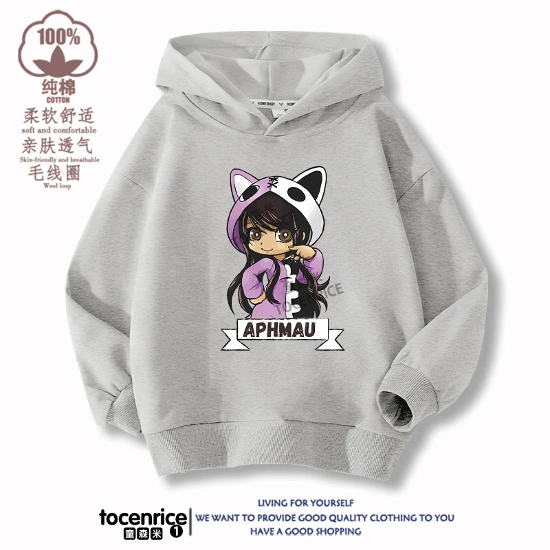 New Game Aphmau Print Hoodie Kids Hooded Sweatshirts Cartoon Anime Hoodies Spring Fall Children Clothing Harajuku Pullvers Tops