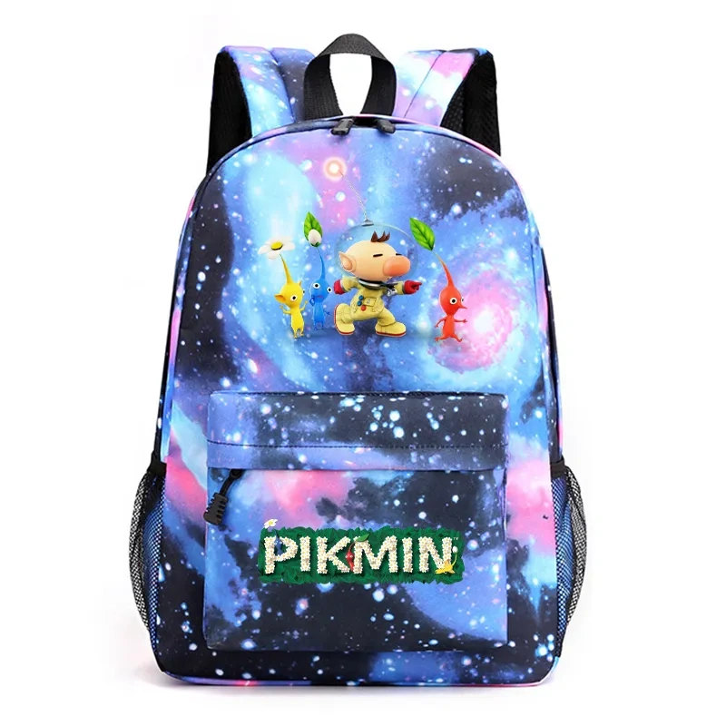 Kawaii  Pikmin 4 Schoolbag Student Daily Backpack Boys Girls Cartoon Rucksack Kids Bookbag Back To School Gift Travel Daypack