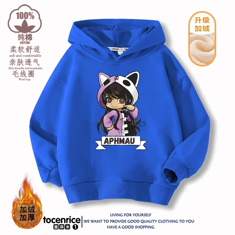 New Game Aphmau Print Hoodie Kids Hooded Sweatshirts Cartoon Anime Hoodies Spring Fall Children Clothing Harajuku Pullvers Tops
