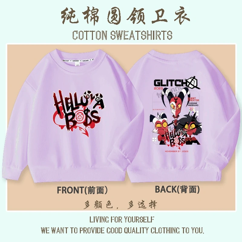 Cartoon Helluva Boss Moxxie Hoodies Kids Cartoon Sweatshirts Tops Casual Boys Girls Pullovers Long Sleeve Children Sportwear