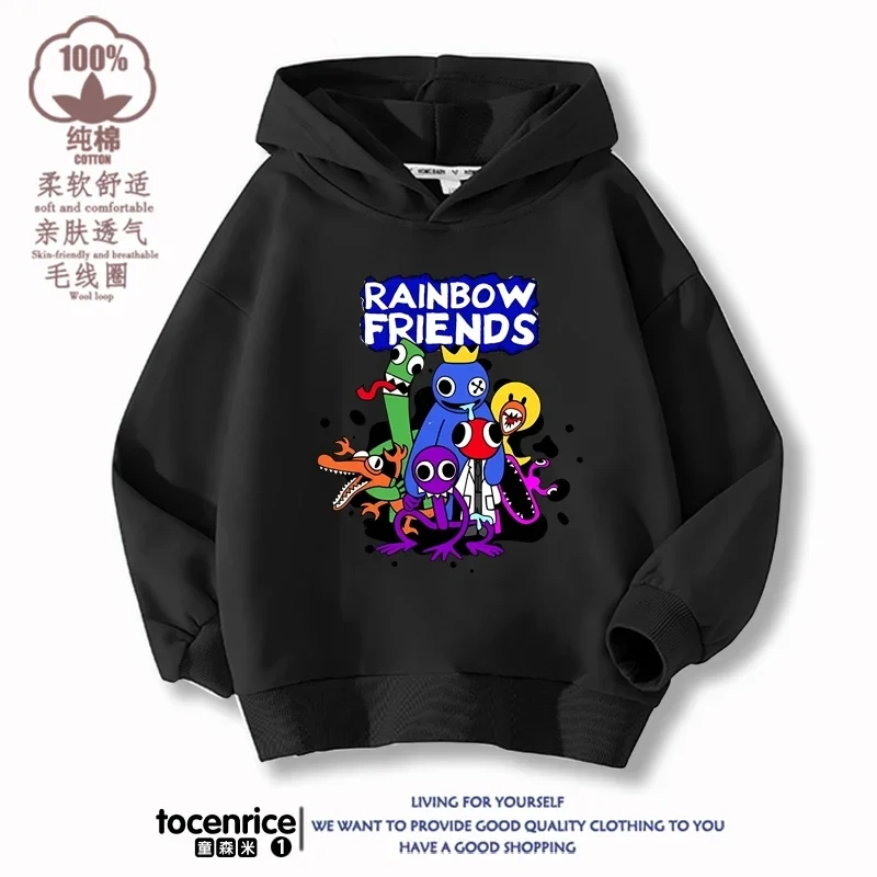 Rainbowd Friends Hoodies Kids Pullover Printed Hooded Sweatshirt Boys Girls Tops Kawaii Outwear Sudadera Children Clothes