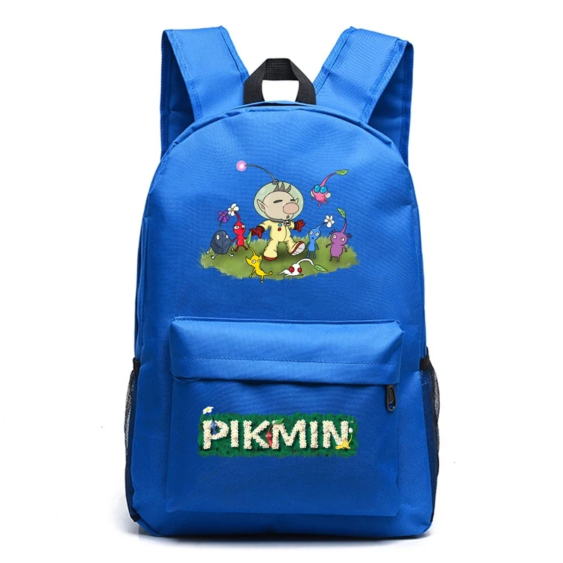 Pikmin Backpacks Boys Girls Bookbag Students School Bags Cartoon Kids Rucksack Laptop Rucksack Shoulder Bag Large Capacity
