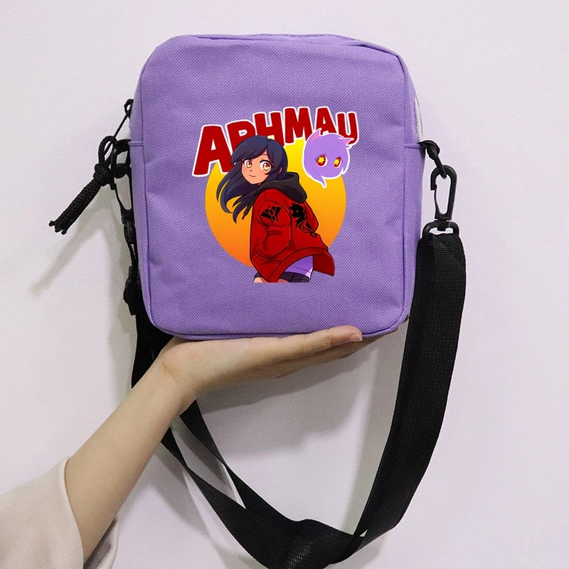Cartoon Cute Aphmau School Bag Peripheral Oblique Bag Small Square Bag One Shoulder Oblique Backpack for Boy and Girls