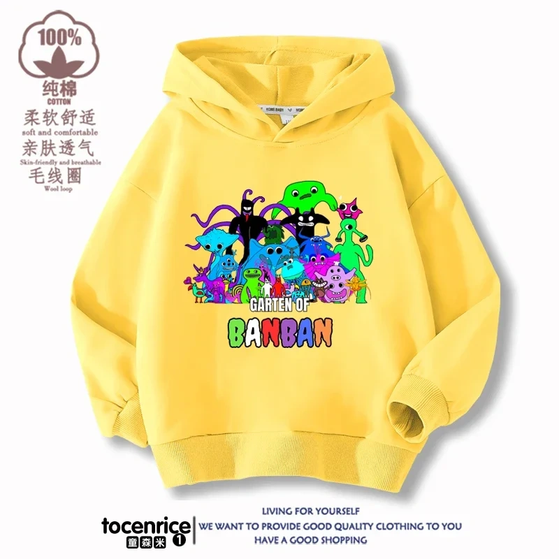 Game Garten of Banban VI Print Hoodies Kids Pullover Printed Hooded Sweatshirt  Girls Pink Tops Kawaii Outwear Children Clothes