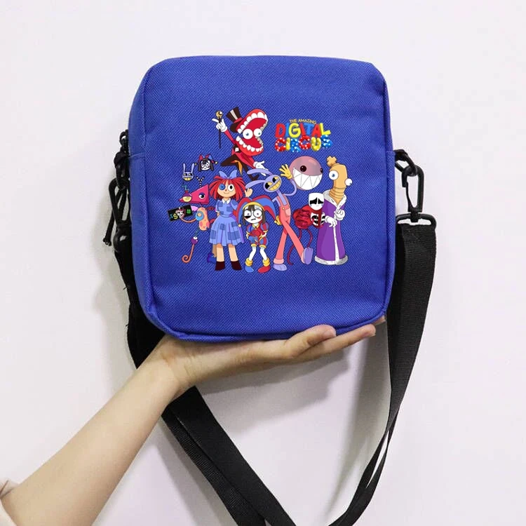 The Amazing Digital Circus School Bag Peripheral Oblique Bag Small Square Bag One Shoulder Oblique Backpack for Boy and Girls