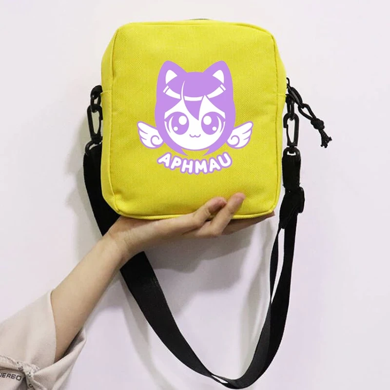 Cartoon Cute Aphmau School Bag Peripheral Oblique Bag Small Square Bag One Shoulder Oblique Backpack for Boy and Girls