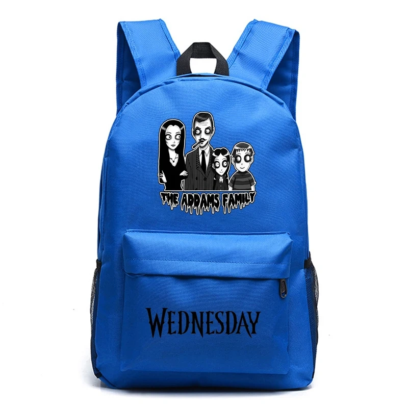 2023 New Wednesday Addams Student Bag Family Wednesday Backpack Meal Bag  Boys Girls Anime Cartoon School Bag Mochila