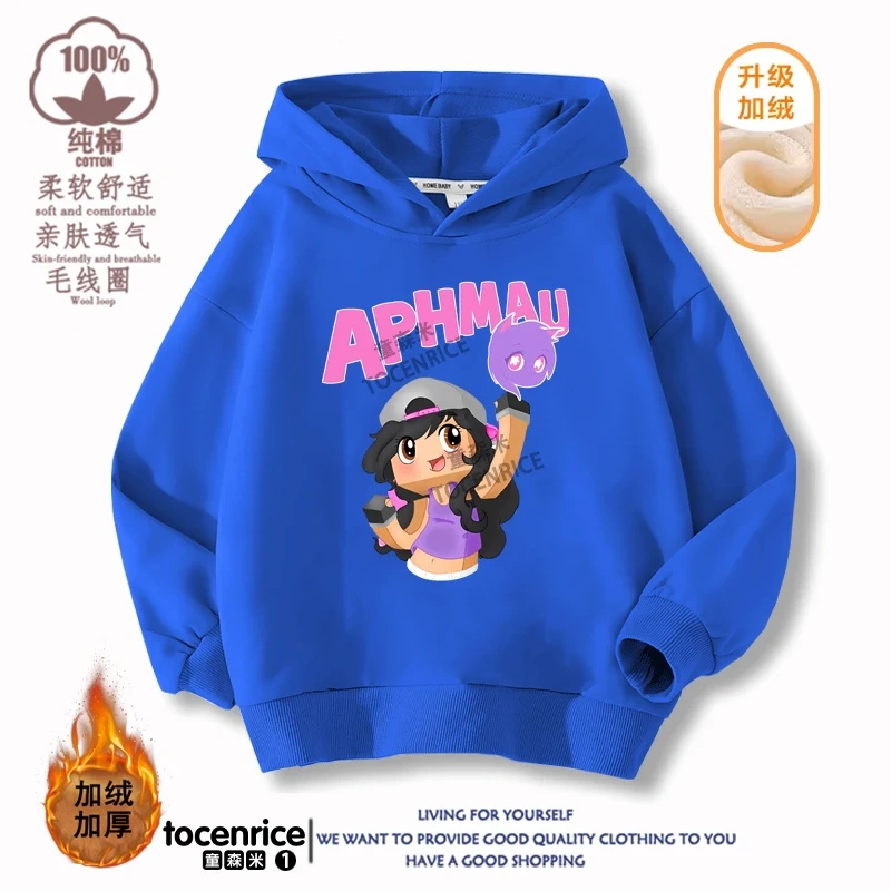 New Cartoon Aphmau Hoodies for Boys Girls Teenager Streetwear Children 2D Print Hoodie Sweatshirts Kids Pullover Tops Sudaderas