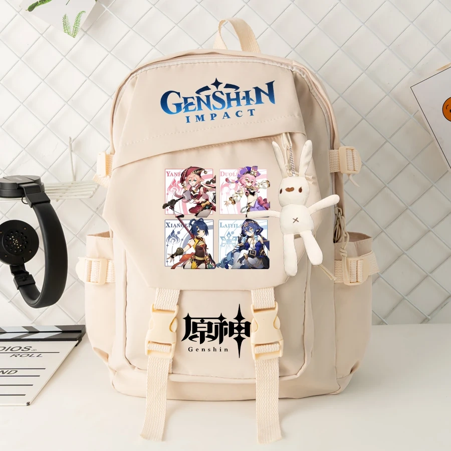 Genshin Impact Anime Cosplay Students School Bag Backpack Klee Cartoon Bookbag Laptop Travel Rucksack Outdoor Boys Girls Gifts