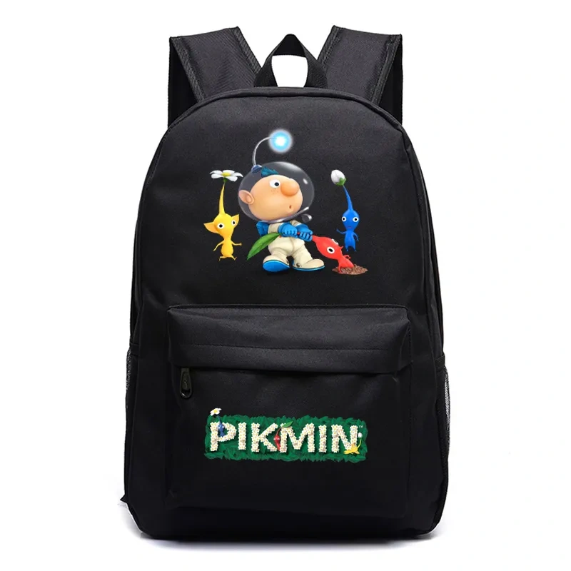 Kawaii  Pikmin 4 Schoolbag Student Daily Backpack Boys Girls Cartoon Rucksack Kids Bookbag Back To School Gift Travel Daypack