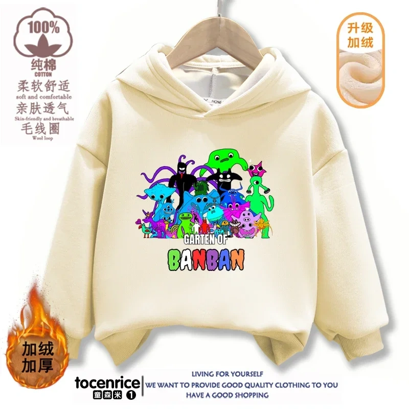 Game Garten of Banban VI Print Hoodies Kids Pullover Printed Hooded Sweatshirt  Girls Pink Tops Kawaii Outwear Children Clothes