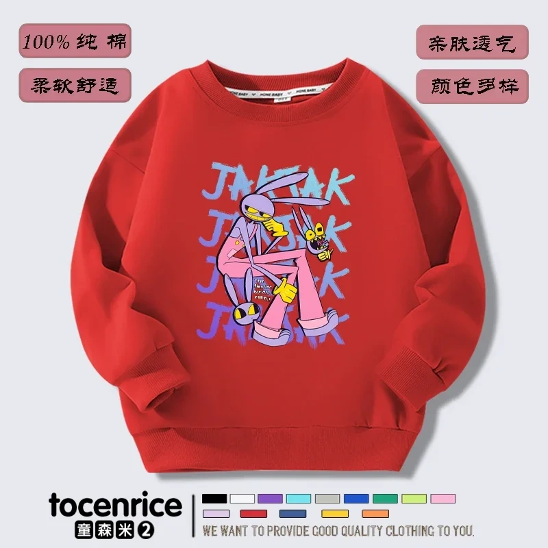 The Amazing Digital Circus  Jax print Sweater Girl Boy Sweatshirts Children Kid Cartoon Hoodies Kid Pullover Cotton Clothes