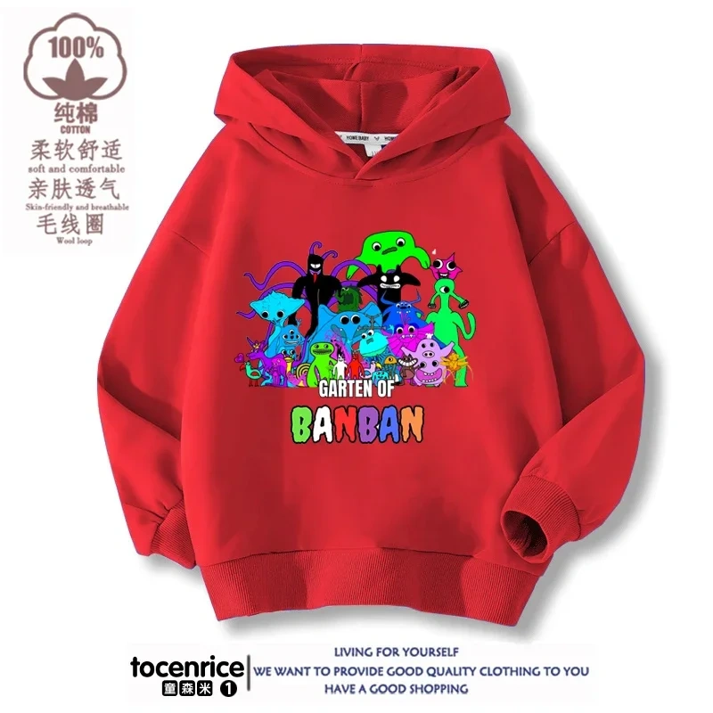 Game Garten of Banban VI Print Hoodies Kids Pullover Printed Hooded Sweatshirt  Girls Pink Tops Kawaii Outwear Children Clothes